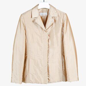 Max Mara Gold Silk-Taffeta Padded Tailored Jacket